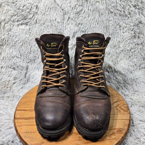 Ad Tec Advanced Technology Mens Size 10.5W Tumbled Leather Soft Toe Work Boots - Picture 3 of 13